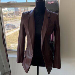 Express Women’s Leather Blazer Jacket - Deep Brown
